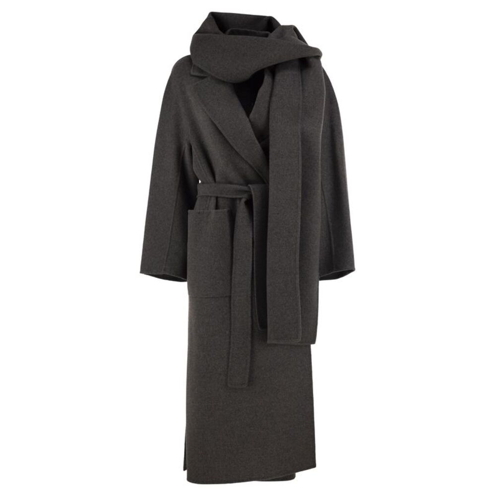 S Max Mara Women Smmpeonie - Pure Virgin Wool Coat With Integrated Scarf